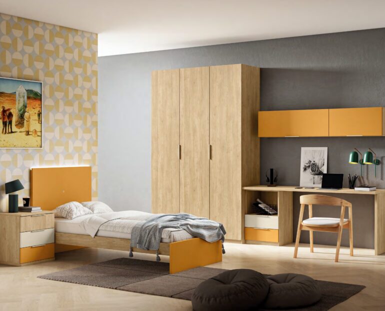 dormitorio juvenil con cama y armario aparicio donoso explora 48
