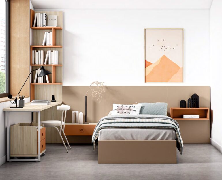 dormitorio juvenil con cama aparicio donoso explora 50