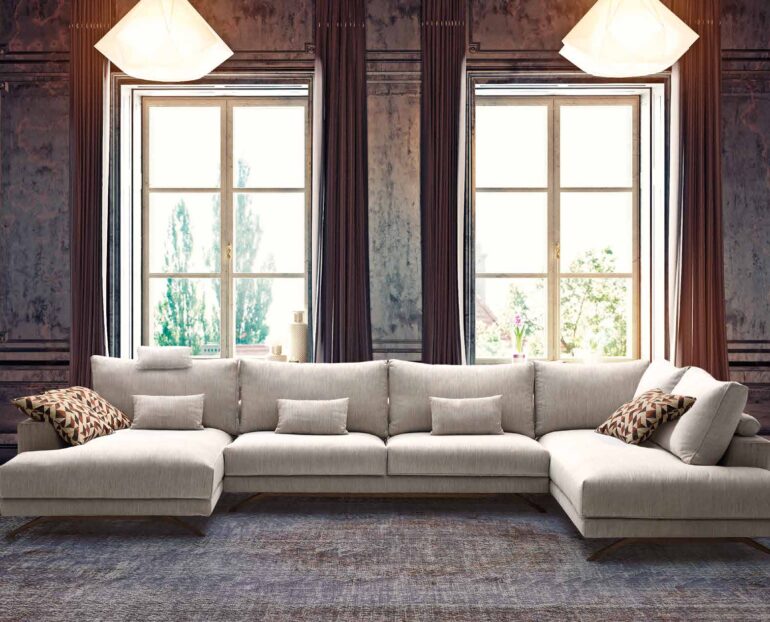 Sofa y cheslongue moderno Dvn Divani Star Fendy