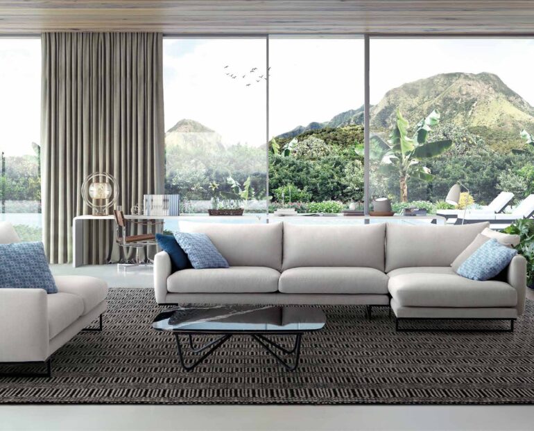 Sofa y cheslongue moderno Dvn Star Chocolate