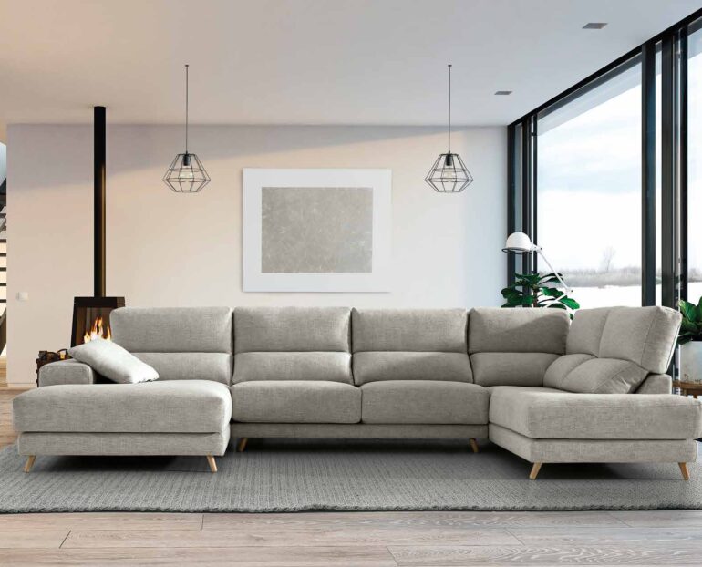 Sofa y cheslongue moderno Dvn Divani Star Sandy